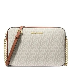 Michael Kors Jet Set Beige and Tan Crossbody Bag